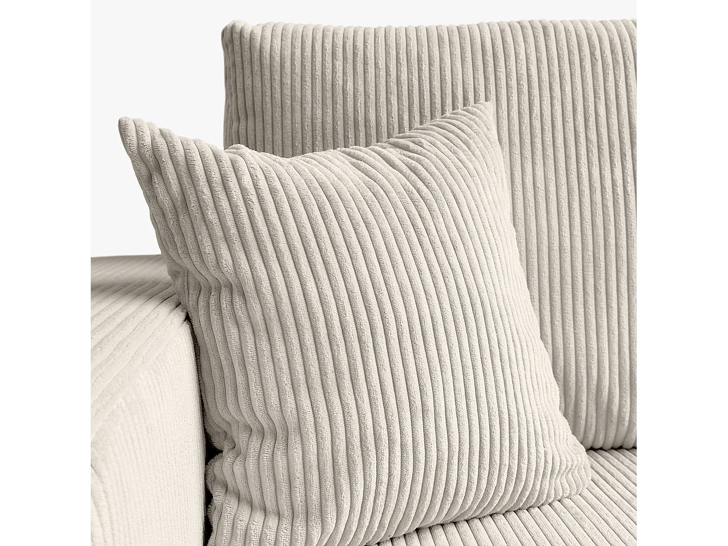 Ecksofa L Form Sofia 277 x 143 cm mit Schlaffunktion und Bettkasten Couch Cord Schlafsofa Schlafcouch Sofa universale Seite, beige