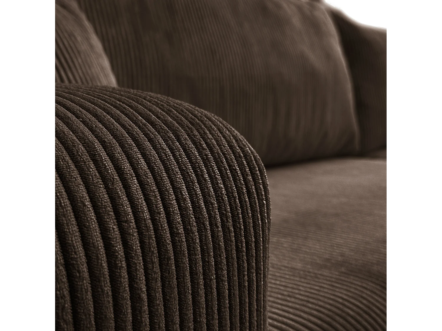 Ecksofa L Form Sofia 277 x 143 cm mit Schlaffunktion und Bettkasten Couch Cord Schlafsofa Schlafcouch Sofa universale Seite, braun