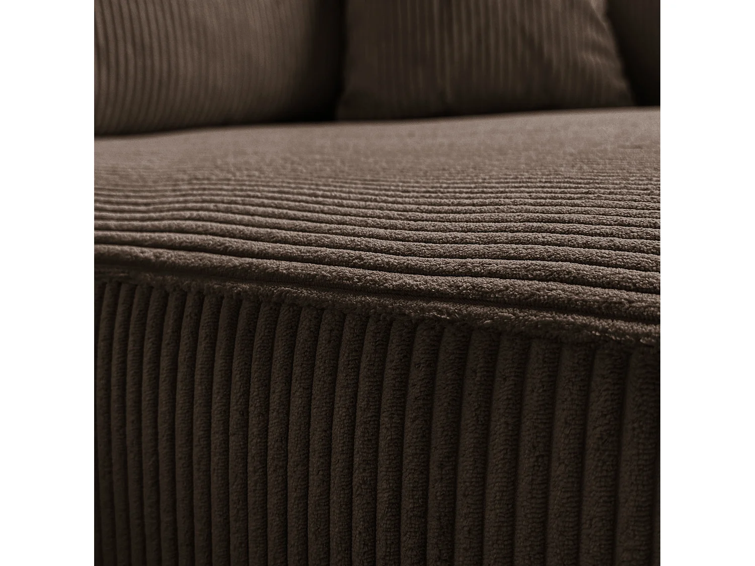 Ecksofa L Form Sofia 277 x 143 cm mit Schlaffunktion und Bettkasten Couch Cord Schlafsofa Schlafcouch Sofa universale Seite, braun