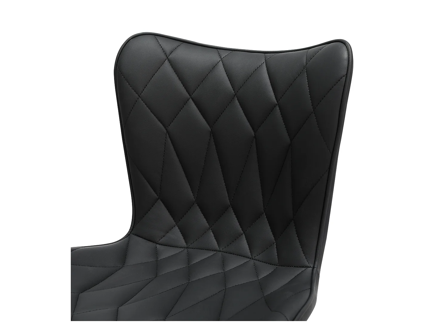 Taburete alto - 2 negras, acolchado diamante 'piel de gato'