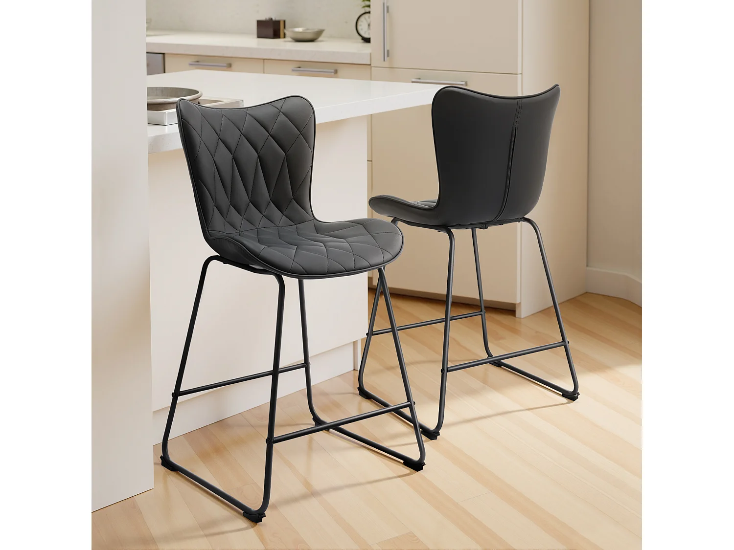 Lot de 2 Tabourets de bar hauts Tabourets de bar modernes et élégants adaptés à un usage domestique et commercial