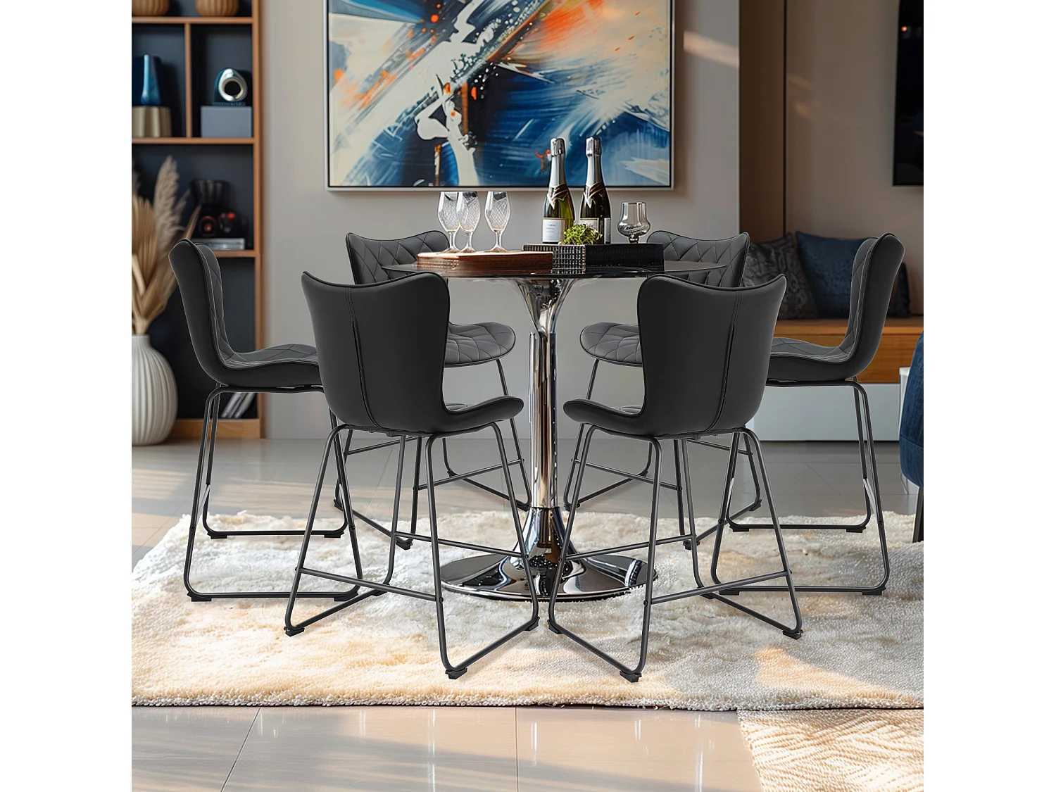 Lot de 2 Tabourets de bar hauts Tabourets de bar modernes et élégants adaptés à un usage domestique et commercial