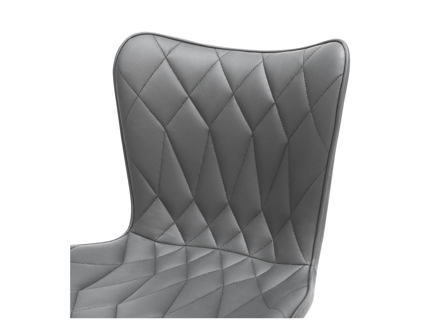 Taburete alto - 2 gris oscuro, acolchado diamante 'piel de gato'