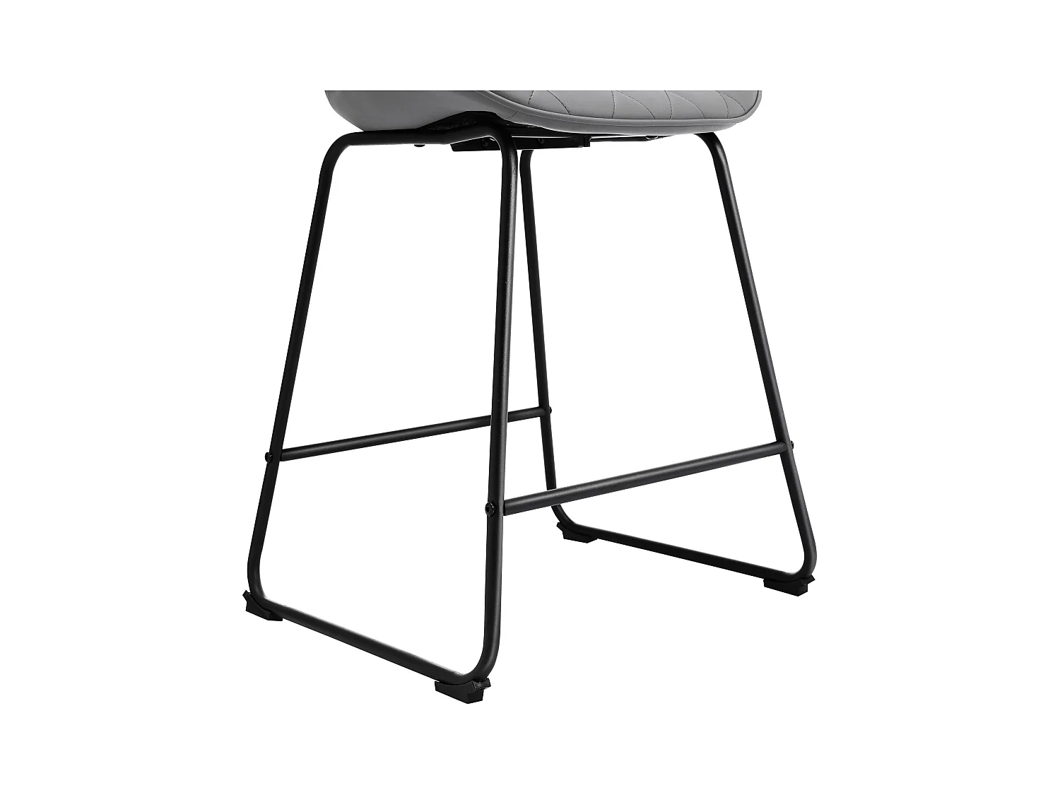 Taburete alto - 2 gris oscuro, acolchado diamante 'piel de gato'