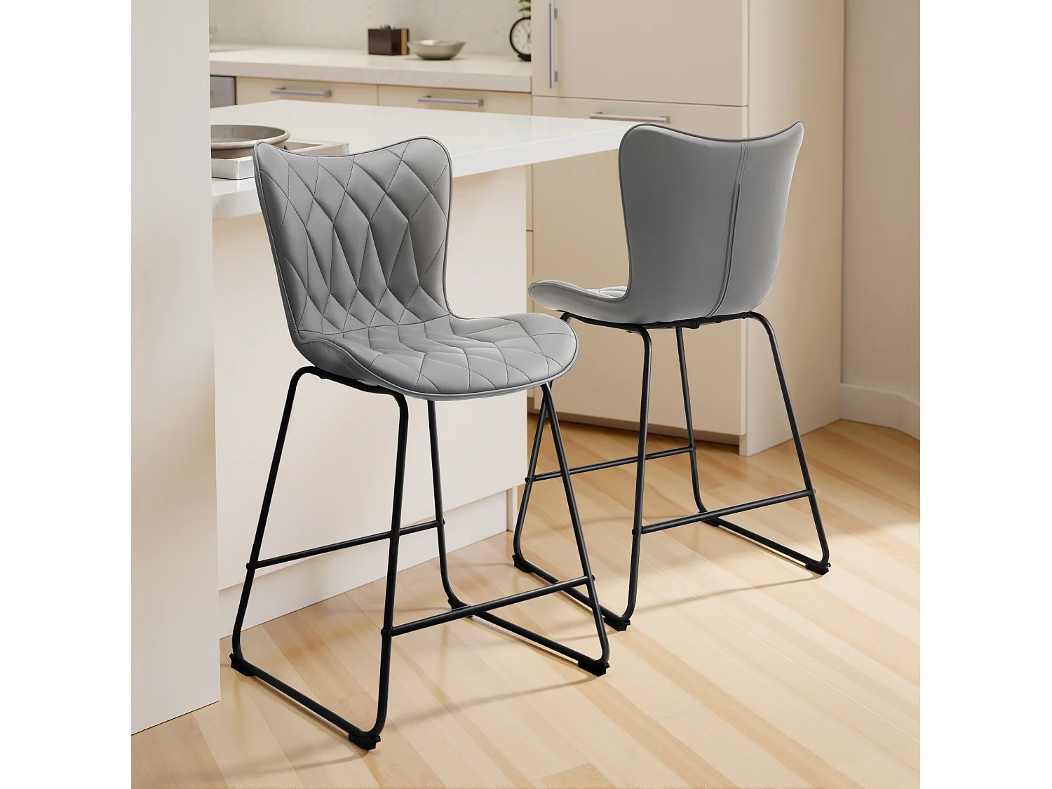 Lot de 2 Tabourets de bar hauts Tabourets de bar modernes et élégants adaptés à un usage domestique et commercial