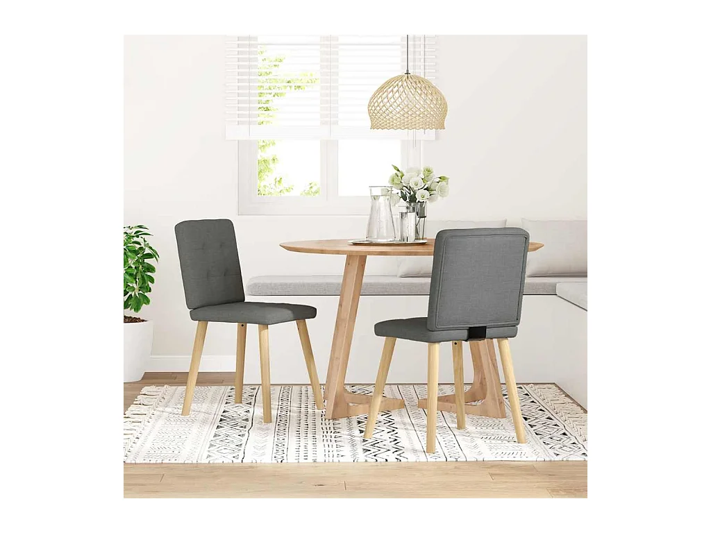 Eetkamerstoelen 2 st stof donkergrijs