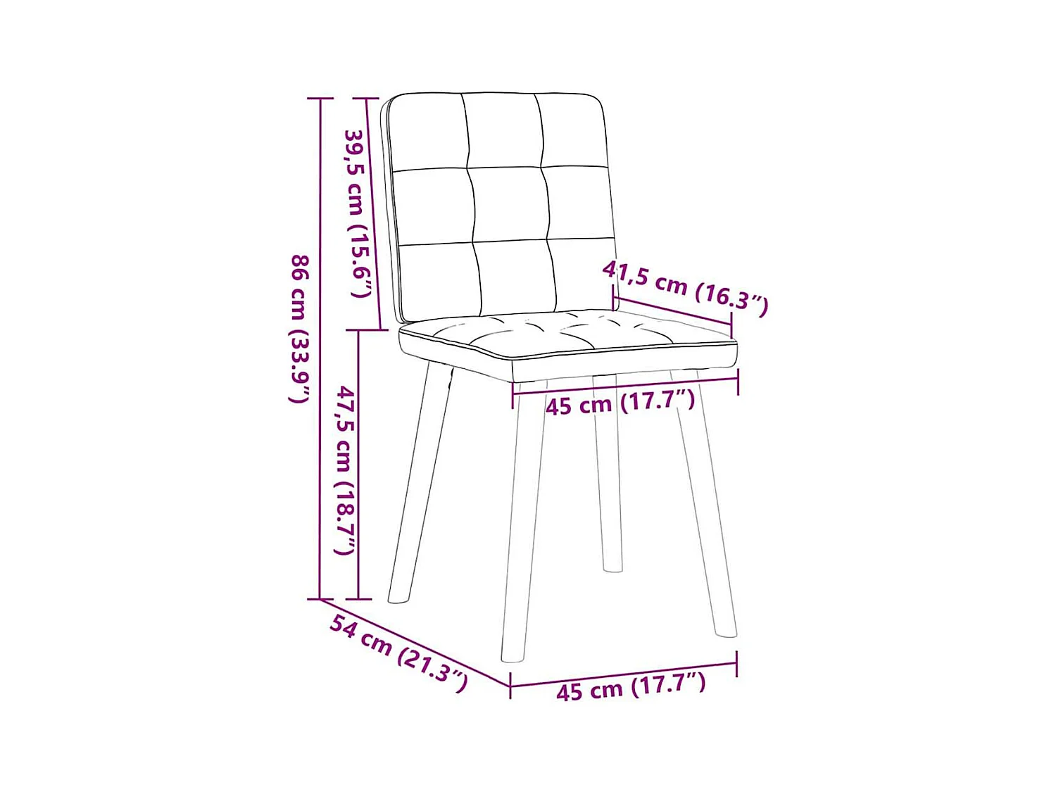 Eetkamerstoelen 2 st stof donkergrijs