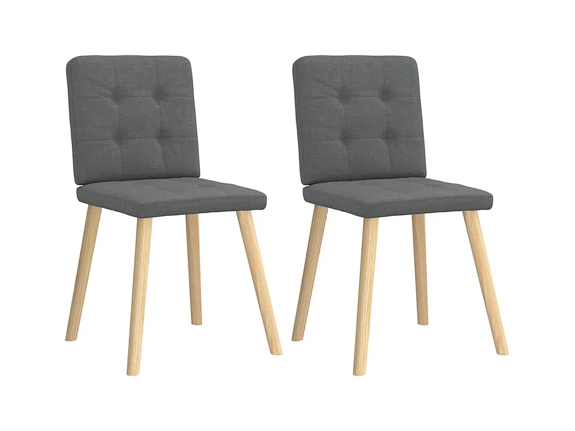 Chaises à manger lot de 2 gris foncé tissu