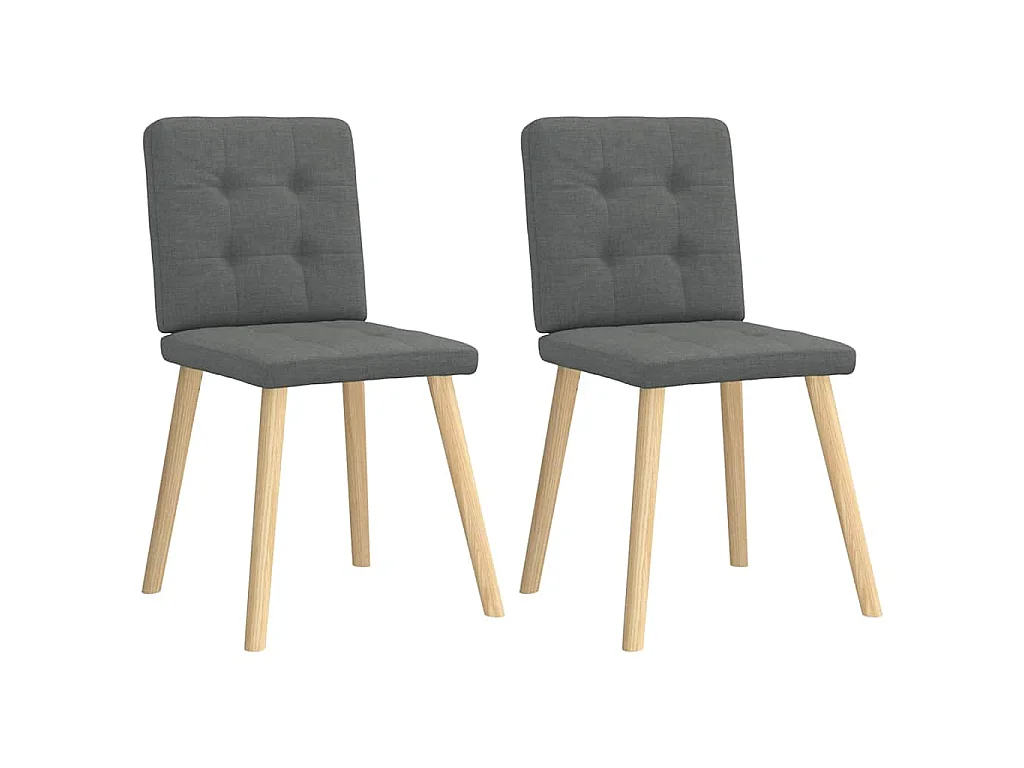Chaises à manger lot de 2 gris foncé tissu