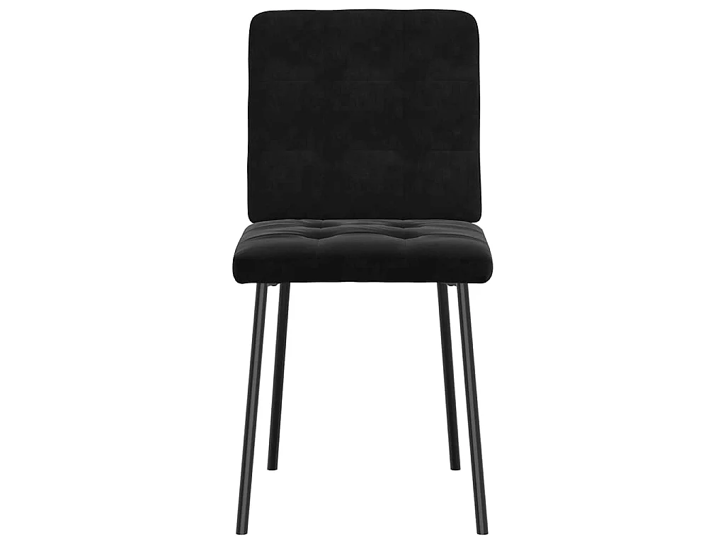 Chaises à manger lot de 2 Noir Velours