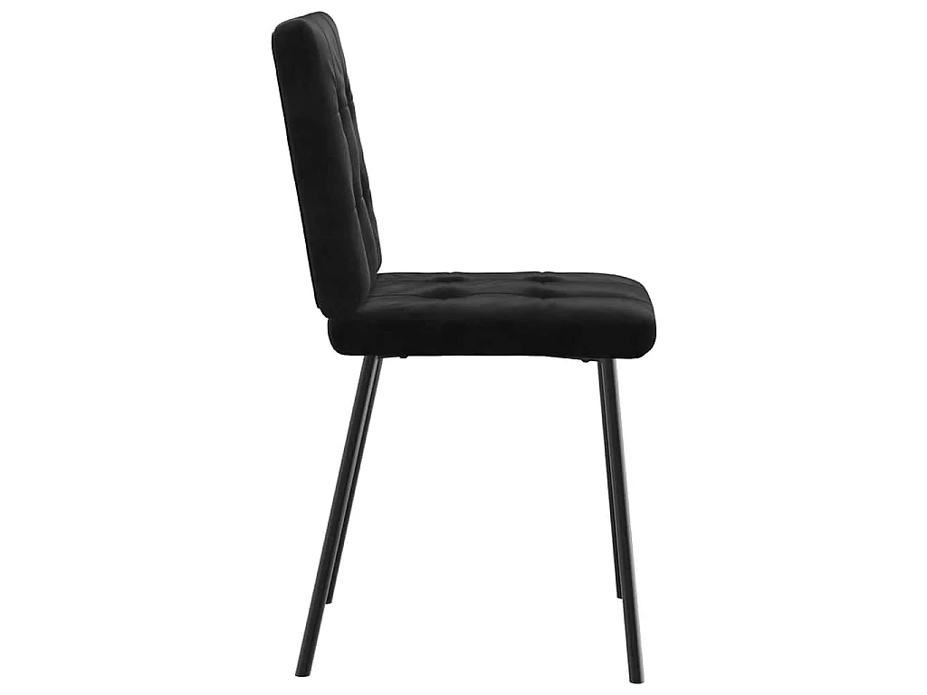 Chaises à manger lot de 2 Noir Velours