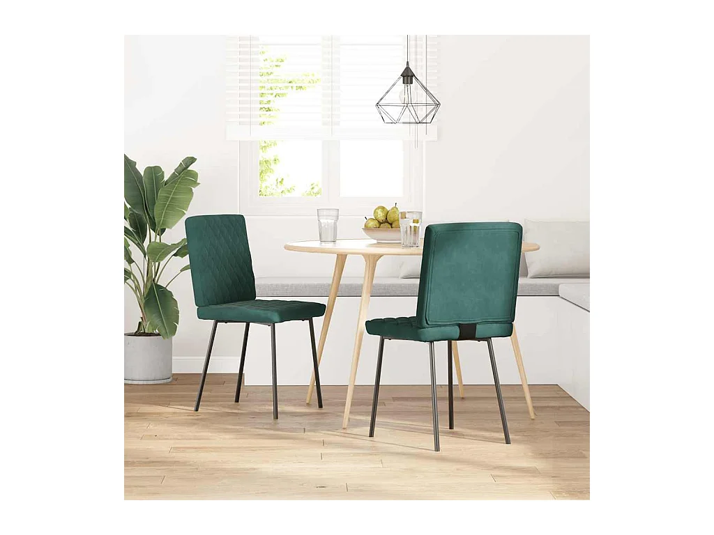 Eetkamerstoelen 2 st fluweel donkergroen