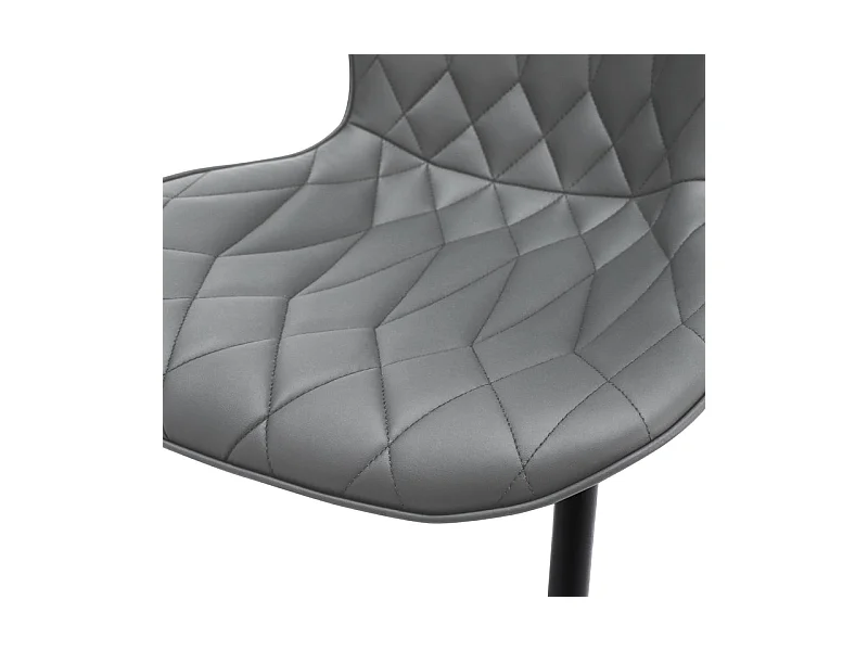 Lot de 2 chaises de salle à manger HOMEMiYN en similicuir gris – Résistantes aux rayures, confort haut de gamme et robustes