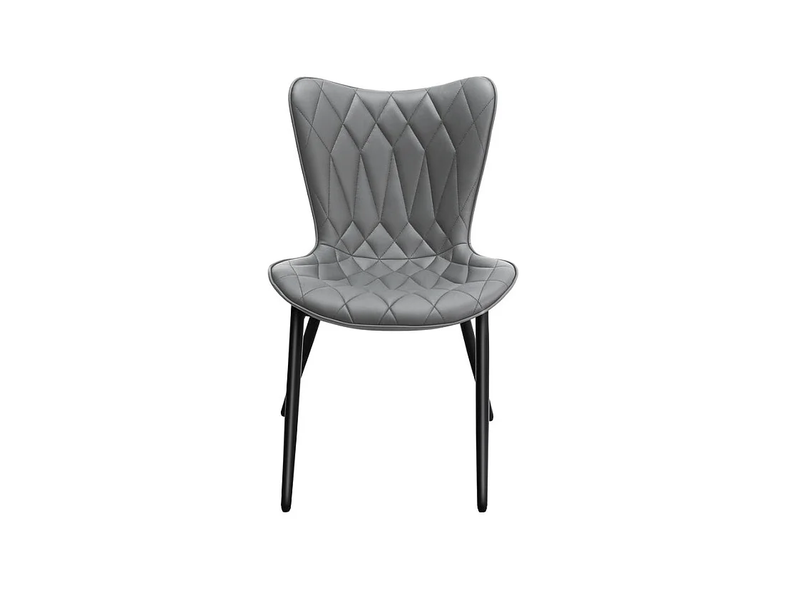 Sillas comedor - 2 gris oscuro, acolchado diamante 'piel de gato'