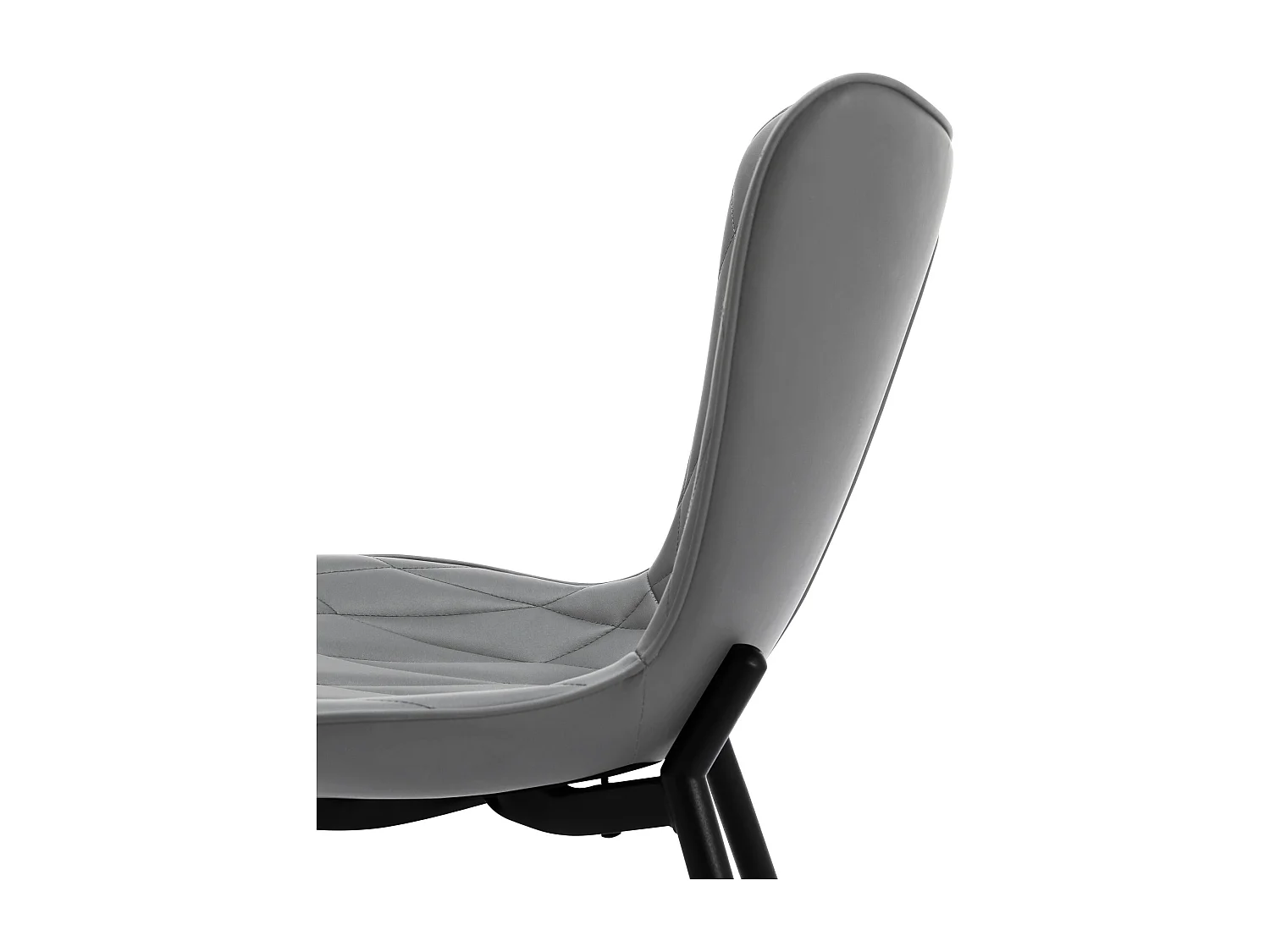 Sillas comedor - 2 gris oscuro, acolchado diamante 'piel de gato'