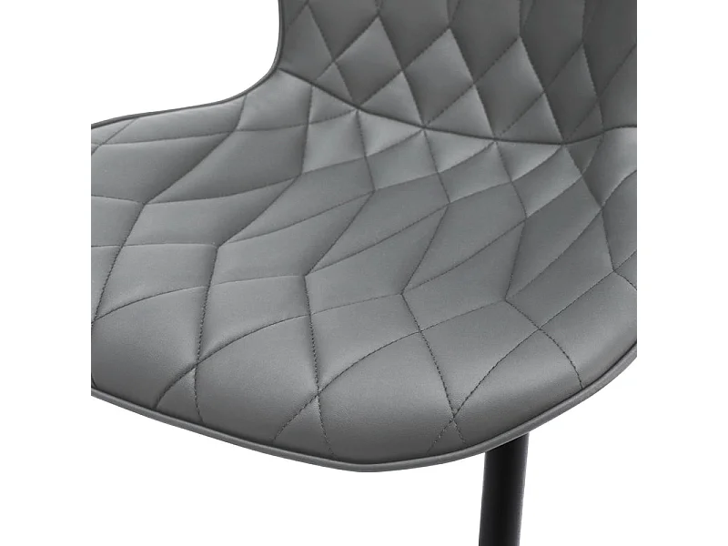 Sillas comedor - 2 gris oscuro, acolchado diamante 'piel de gato'