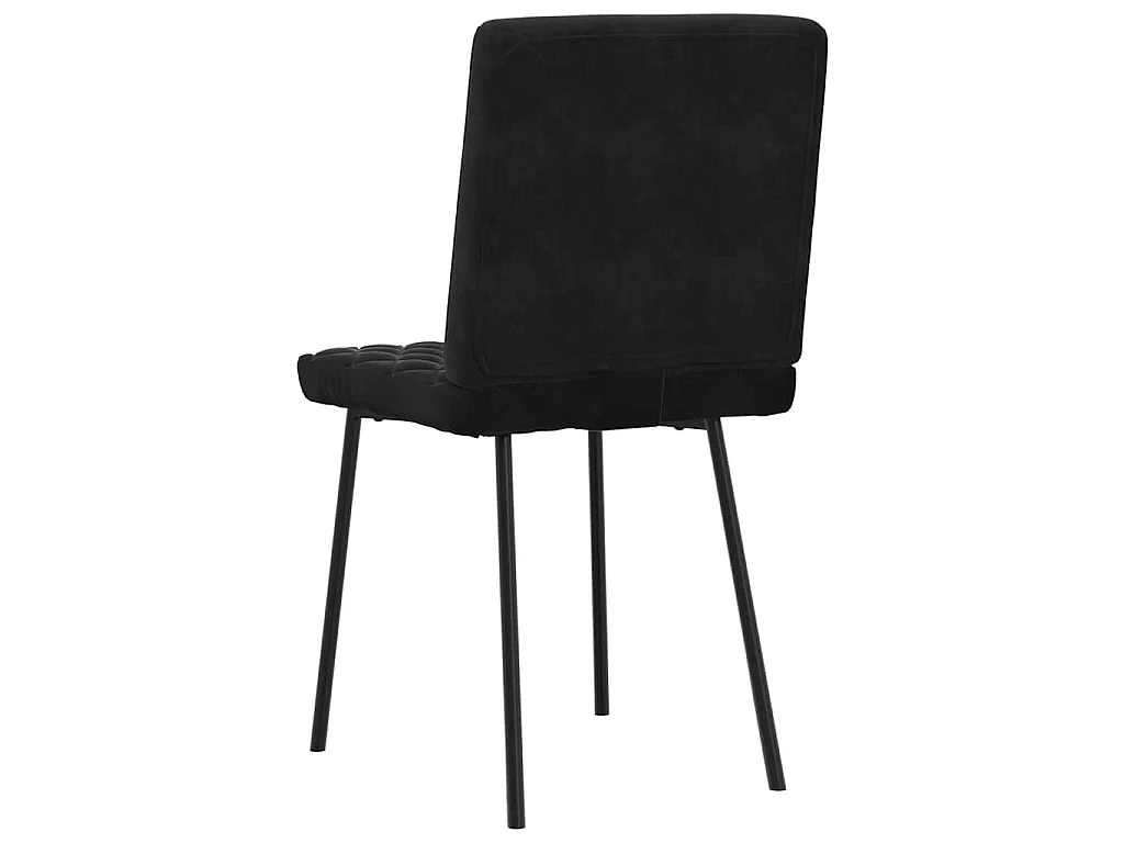 Chaises à manger lot de 2 Noir Velours