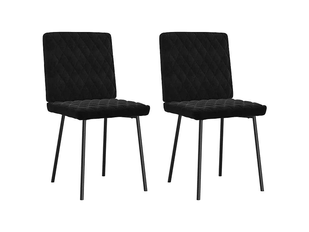 Eetkamerstoelen 2 st fluweel zwart