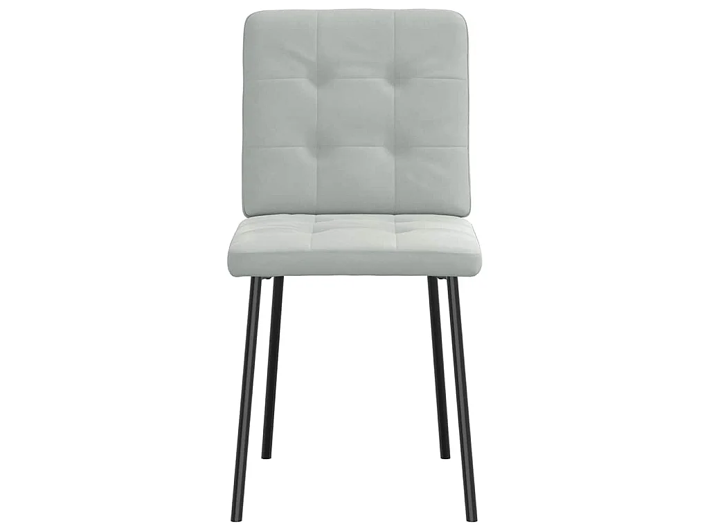 Sillas de comedor 2 unidades terciopelo gris claro
