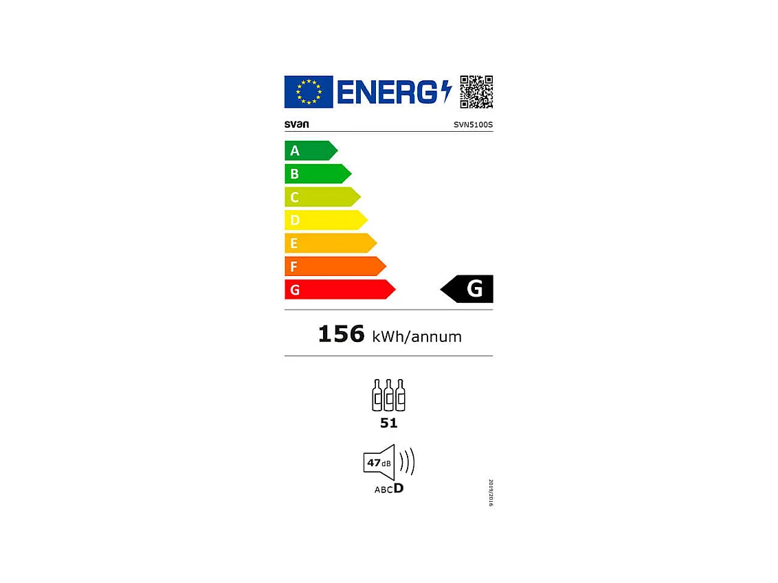 Vinoteca Svan SVN5100S cíclico 51 botellas display LED táctil G negro 85 cm
