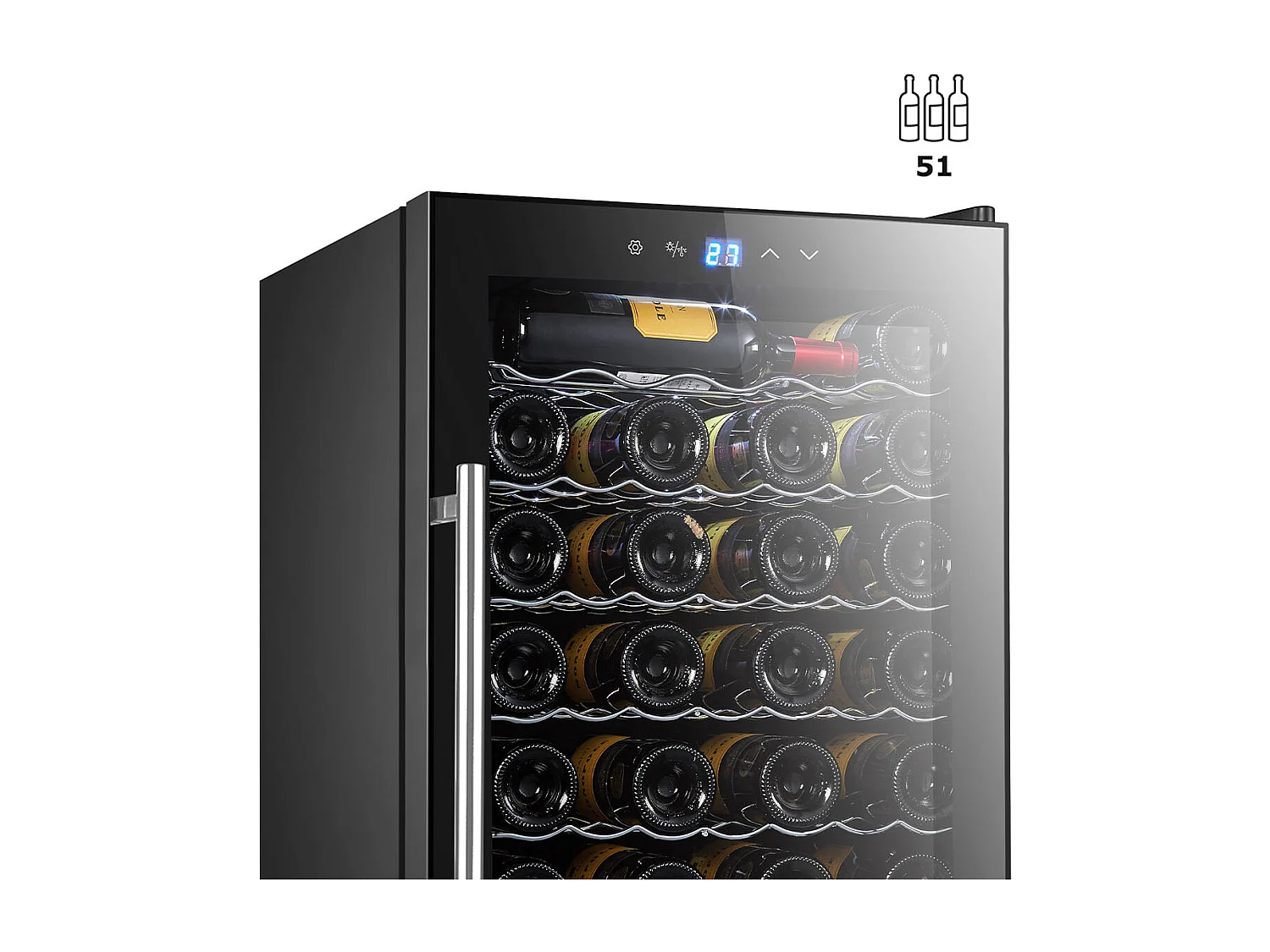 Vinoteca Svan SVN5100S cíclico 51 botellas display LED táctil G negro 85 cm