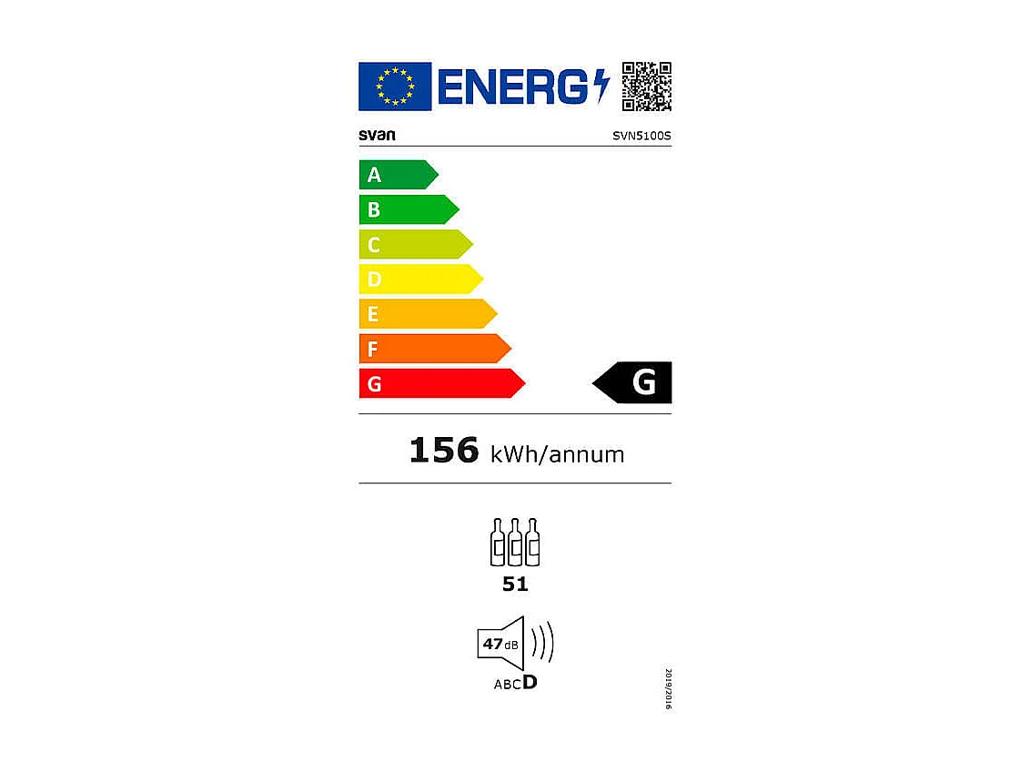 Vinoteca Svan SVN5100S cíclico 51 botellas display LED táctil G negro 85 cm