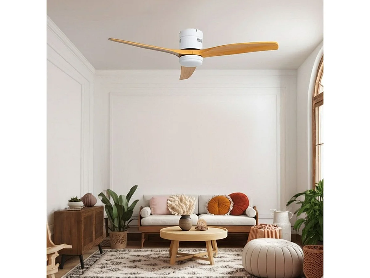 Ventilador de techo Riviera 35W 3 aspas mando a distancia natural/blanco Ø132 cm