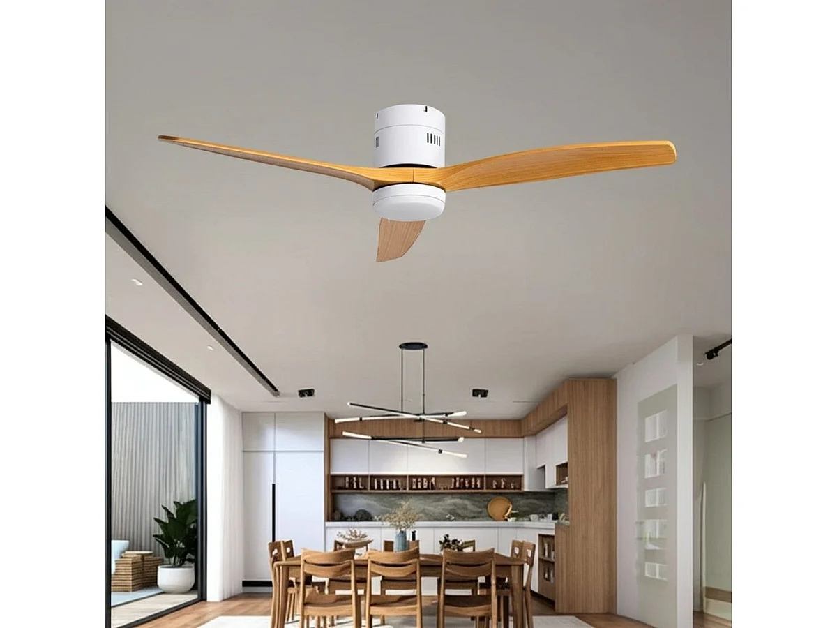 Ventilador de techo Riviera 35W 3 aspas mando a distancia natural/blanco Ø132 cm