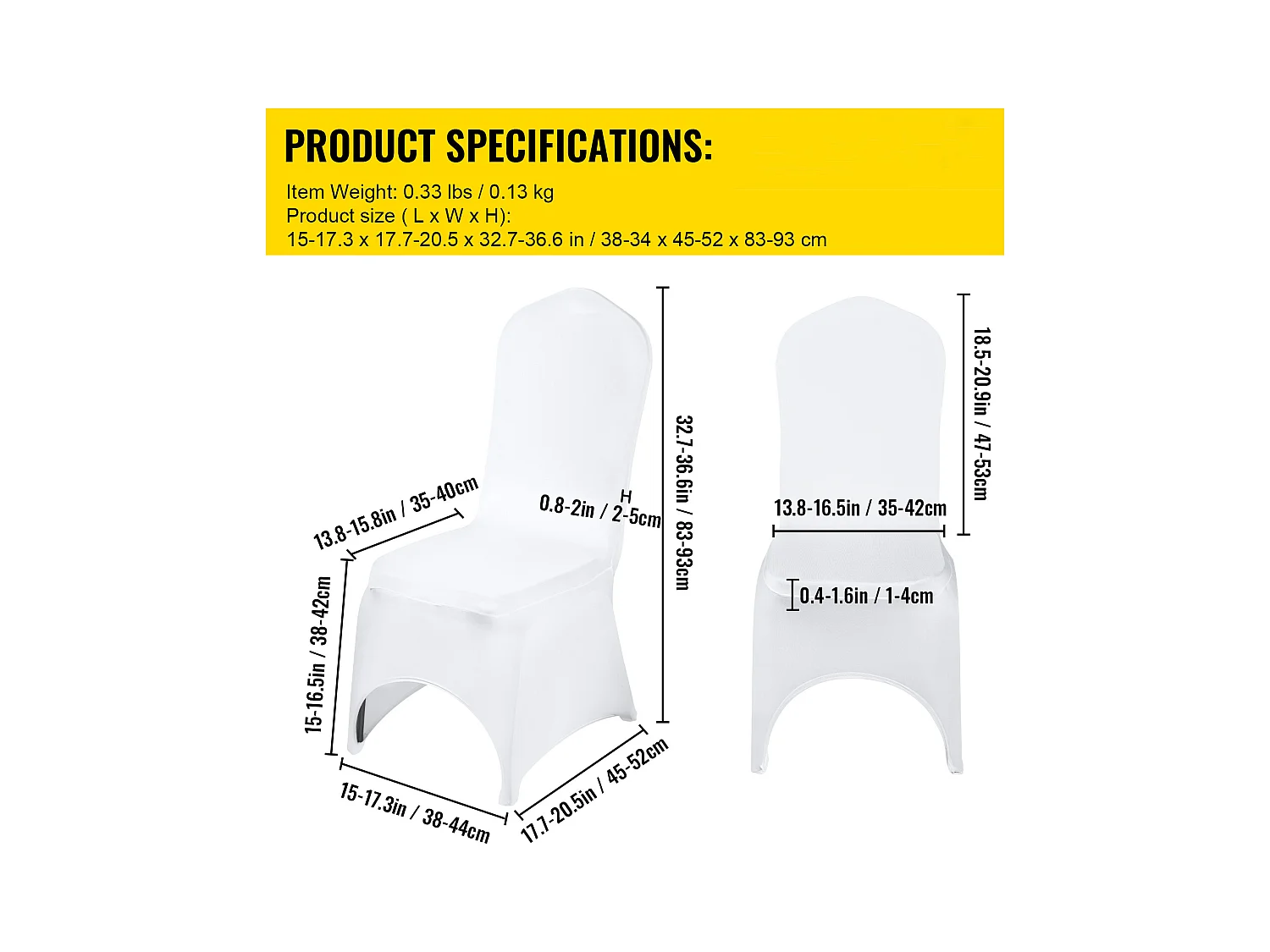 Housses de Chaise Couverture SucceBuy 50PCS, Blanc, Élastique pour Mariage et Fête et Réunion d'Affaires et Banquet