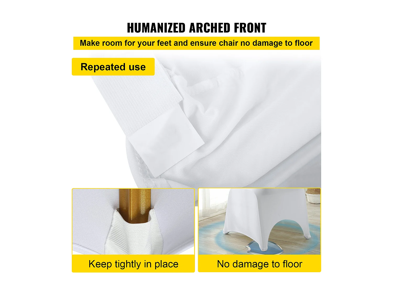 Housses de Chaise Couverture SucceBuy 50PCS, Blanc, Élastique pour Mariage et Fête et Réunion d'Affaires et Banquet