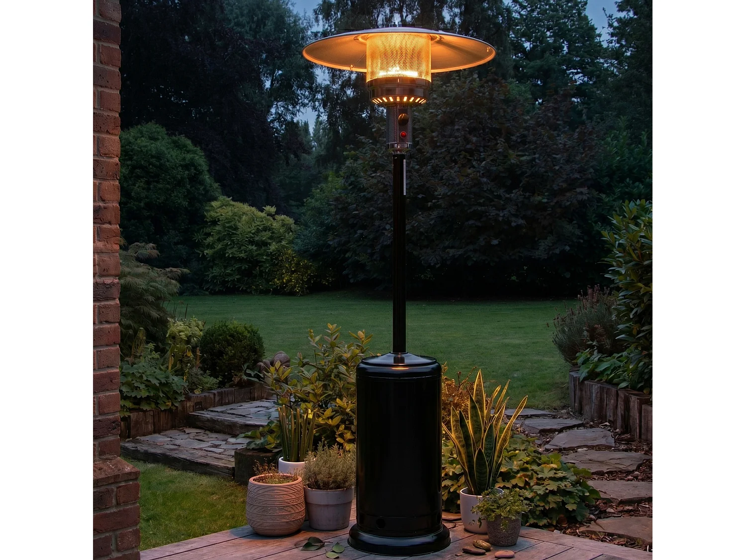 Chauffe terrasse au gaz 5000 w Noir AURA