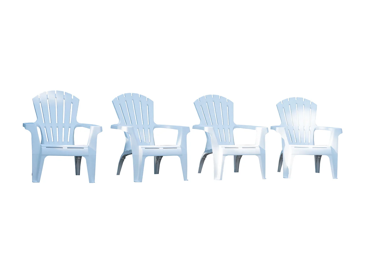 Lot de 4 Fauteuils adirondack Blanc