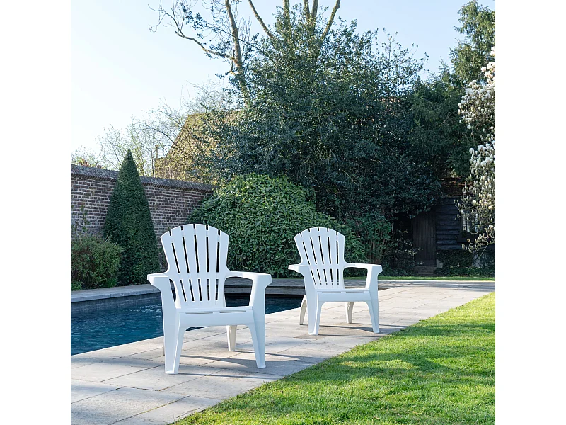 Lot de 2 Fauteuils adirondack Blanc
