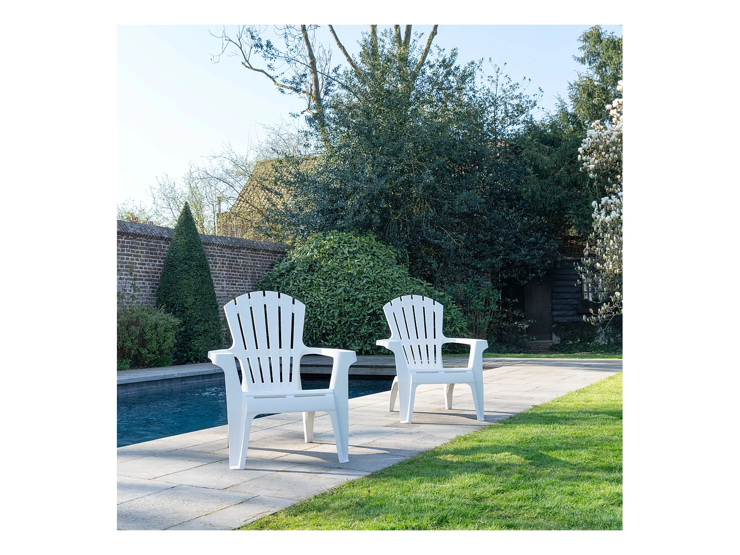 Lot de 2 Fauteuils adirondack Blanc