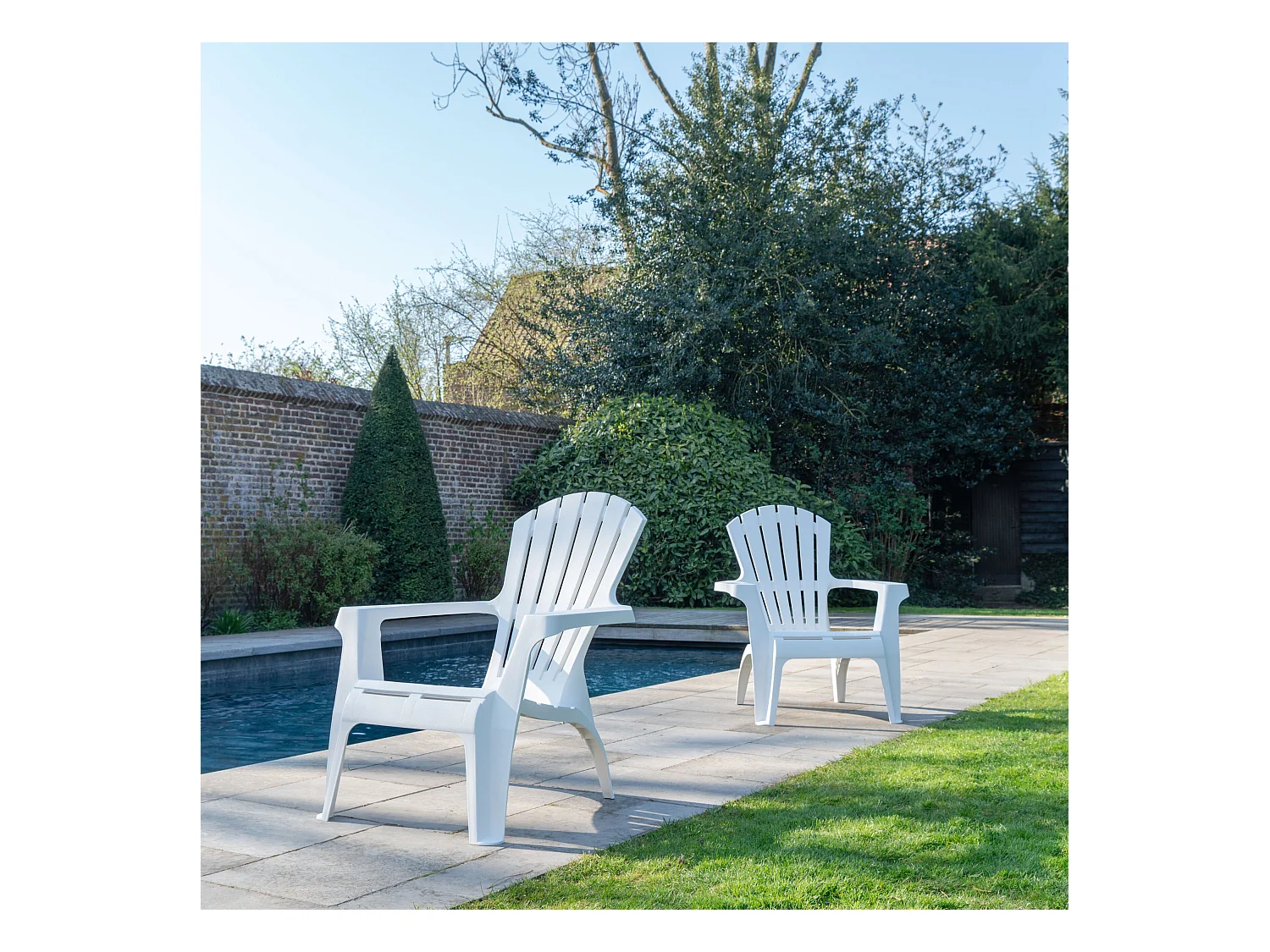 Lot de 2 Fauteuils adirondack Blanc