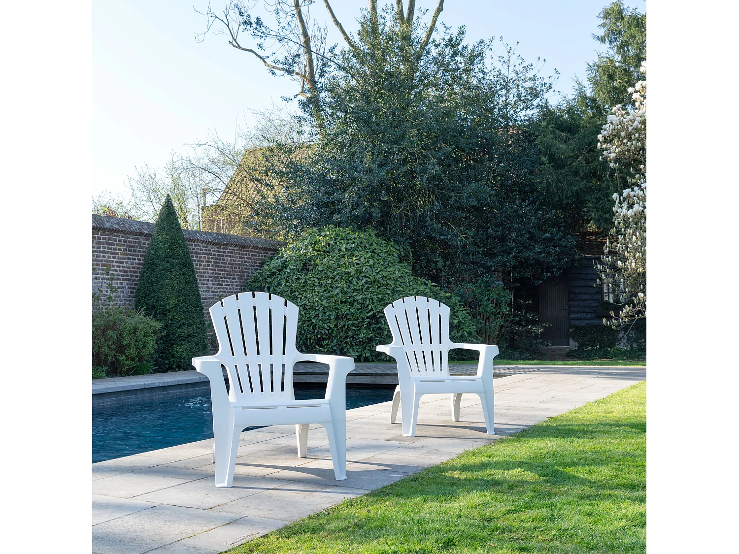 Lot de 2 Fauteuils adirondack Blanc