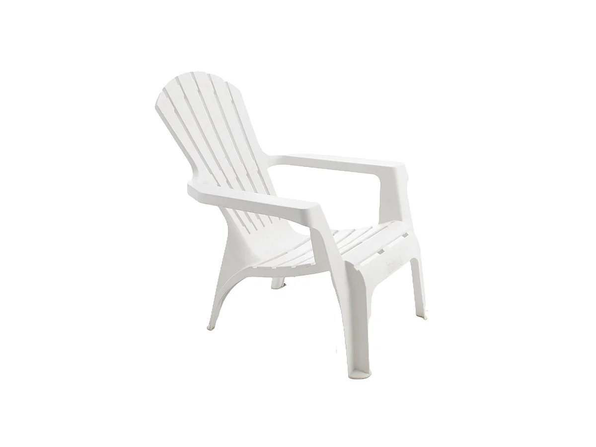 Lot de 2 Fauteuils Adirondack de jardin en résine empilables Blanc