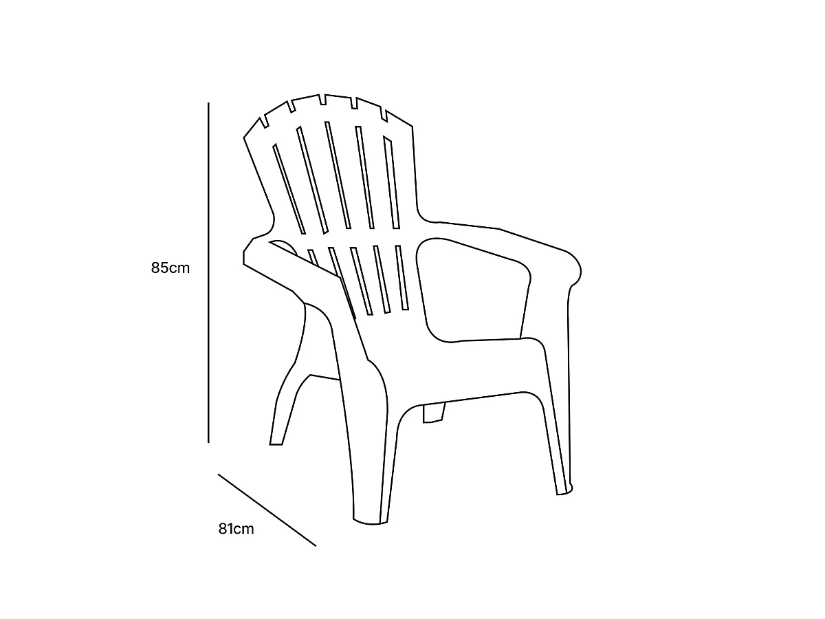 Lot de 2 Fauteuils Adirondack de jardin en résine empilables Blanc