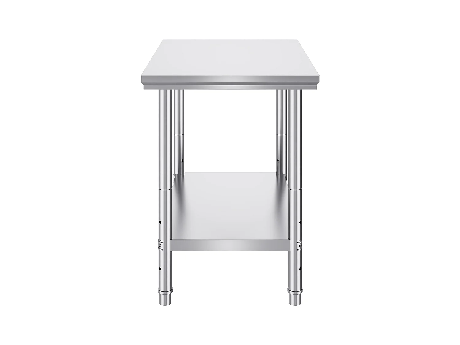 Table de Travail en Acier Inoxydable 60x90x80 cm, 2 Étages, pour Préparation de Cuisine d'Aliments et Repas, Hôtels, Bureaux, Hôpitaux