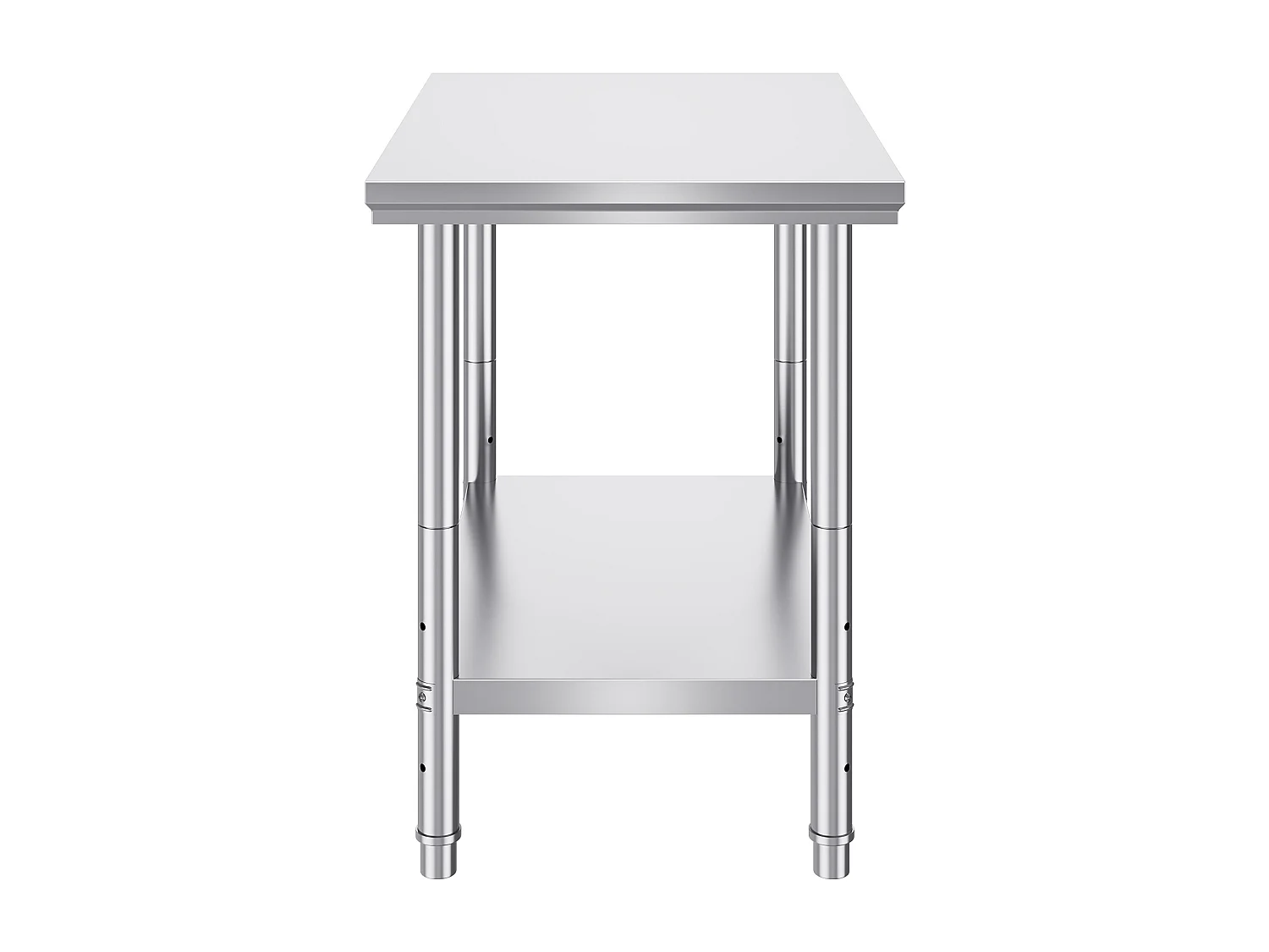 Table de Travail en Acier Inoxydable 60x90x80 cm, 2 Étages, pour Préparation de Cuisine d'Aliments et Repas, Hôtels, Bureaux, Hôpitaux
