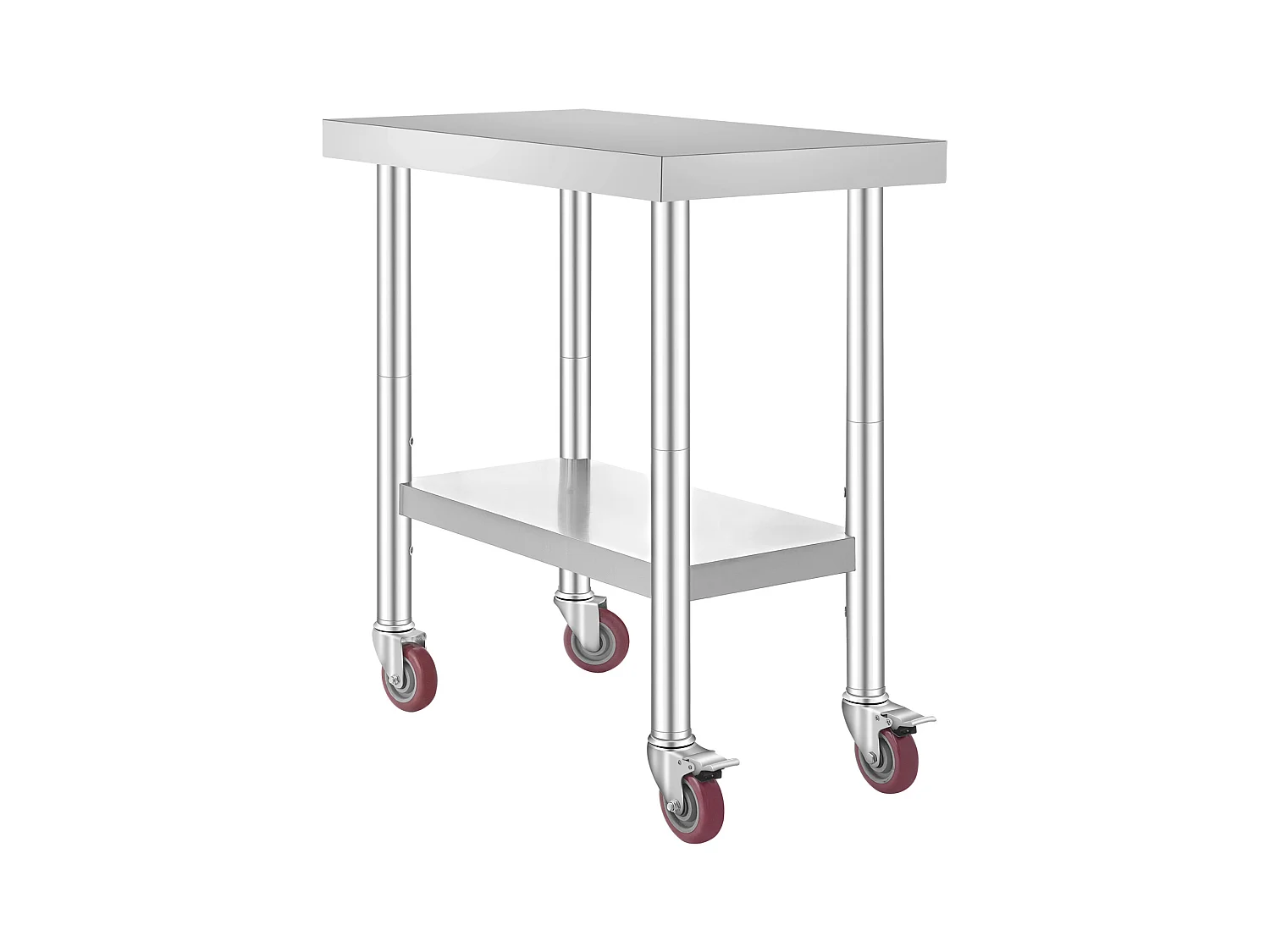 Table de Travail en Acier Inoxydable SucceBuy 76.2x45.72 cm Table de Préparation Commerciale avec 4 Roulettes