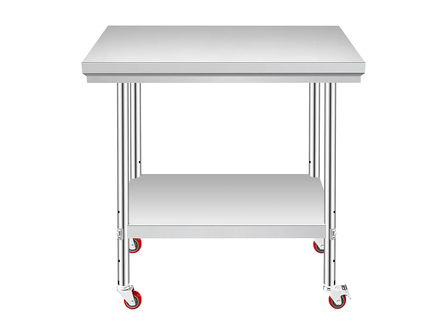 Tavolo di Lavoro in Acciaio Inossidabile SucceBuy, 90x60x85 cm, Capacità di Carico di 317,5 kg, 4 Ruote, per Cucina Commerciale, Ristorante