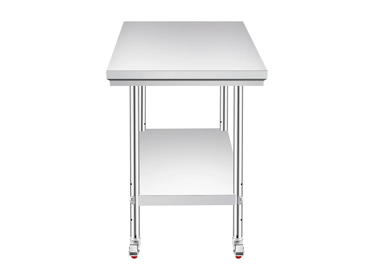 Mesa de Trabajo en Acero Inoxidable SucceBuy, 90x60x85 cm, Capacidad de Carga de 317,5 kg, 4 Ruedas, para Cocina Comercial, Restaurante