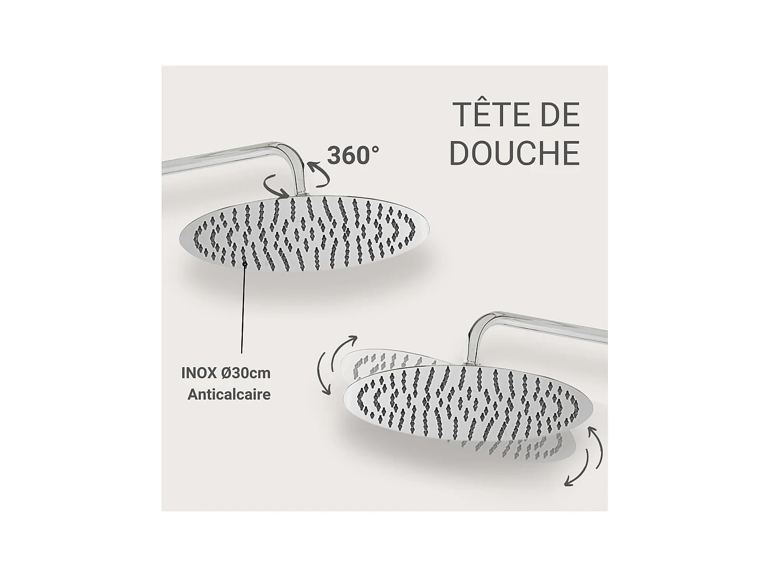 Colonna doccia rotonda in acciaio inox BRUMA