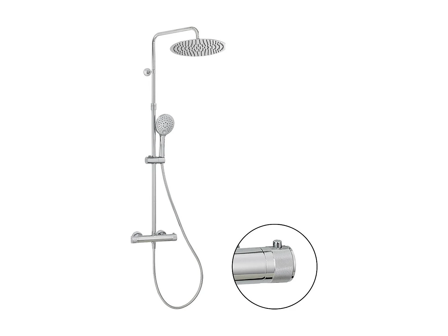 Colonne de douche ronde en inox BRUMA