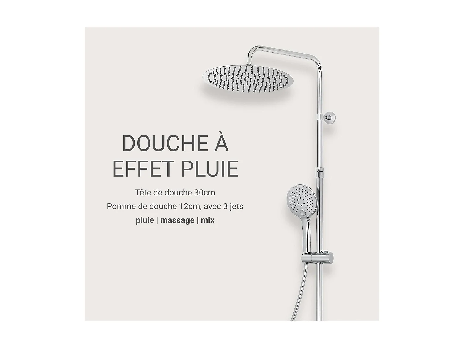 Colonne de douche ronde en inox BRUMA