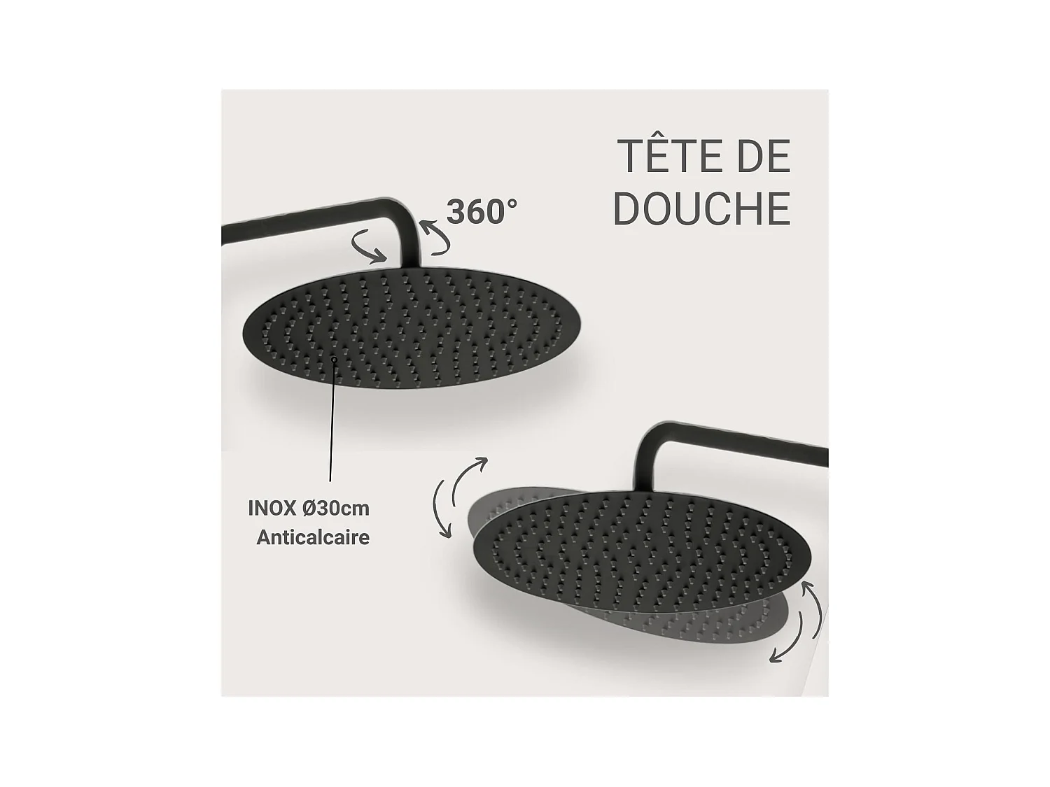 Colonna doccia rotonda in acciaio inox BRUMA