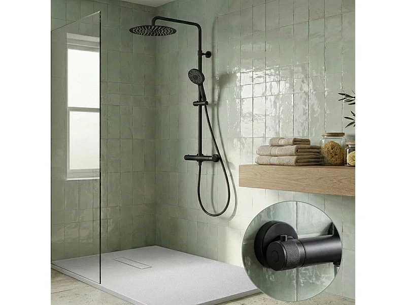 Colonne de douche ronde en inox BRUMA