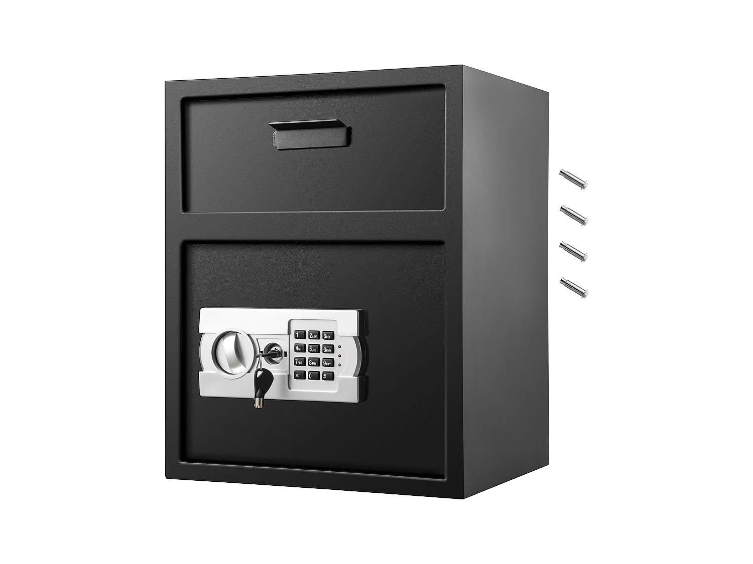 Coffre-Fort Numérique à Code Électronique SucceBuy, Digital Depository Safe Drop Safe en Acier au Carbone, 2 Clés 2 Kits de Codes, 48 L, avec Fente de Chute