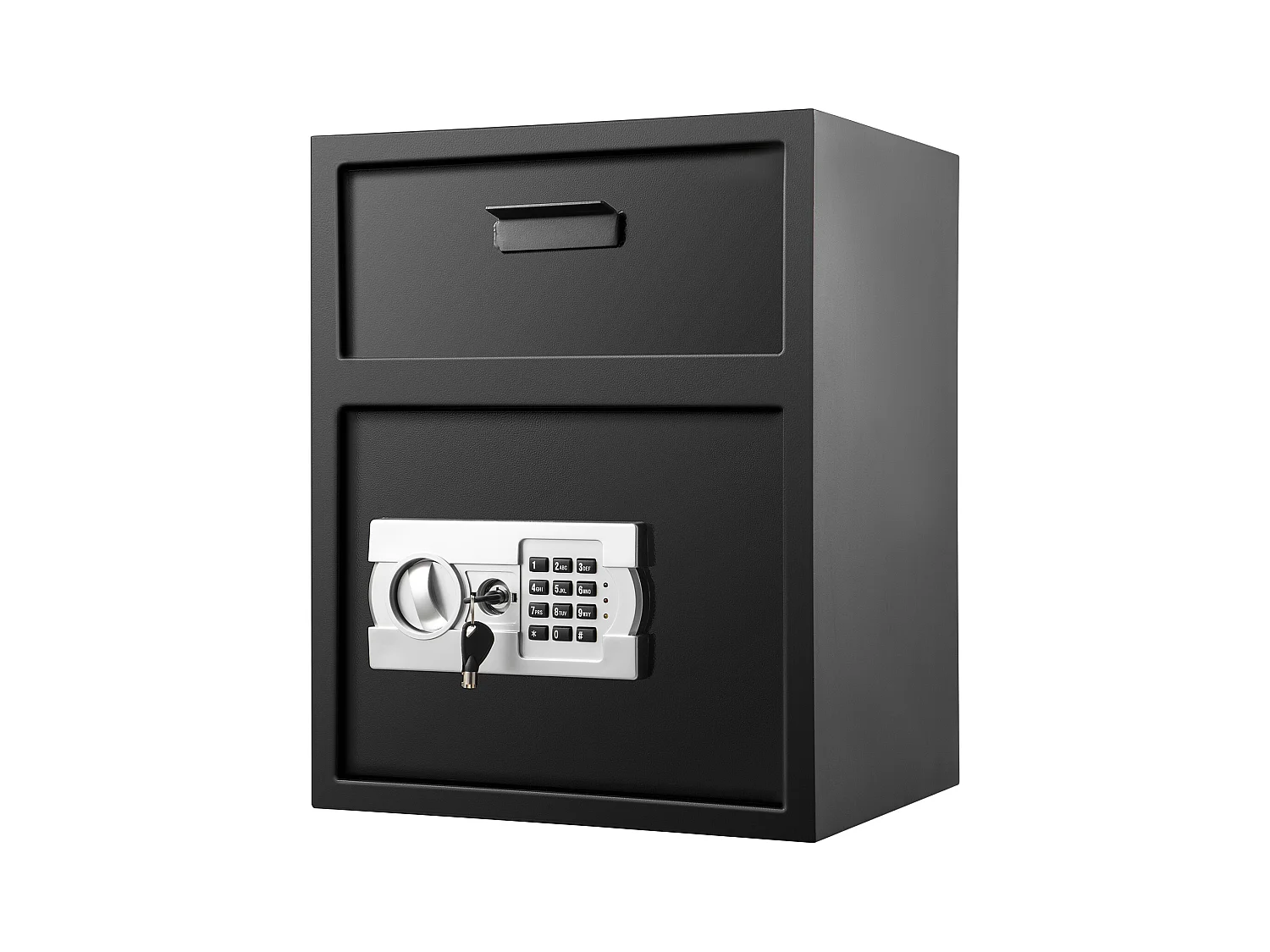 Coffre-Fort Numérique à Code Électronique SucceBuy, Digital Depository Safe Drop Safe en Acier au Carbone, 2 Clés 2 Kits de Codes, 48 L, avec Fente de Chute